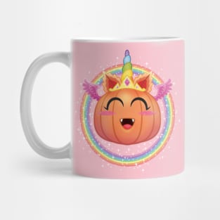 Magical Halloween Kawaii Unicorn Pumpkin (or is it a Cute Alicorn Pumpkin?) Mug